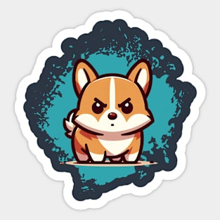 Angry Cute Corgi Sticker